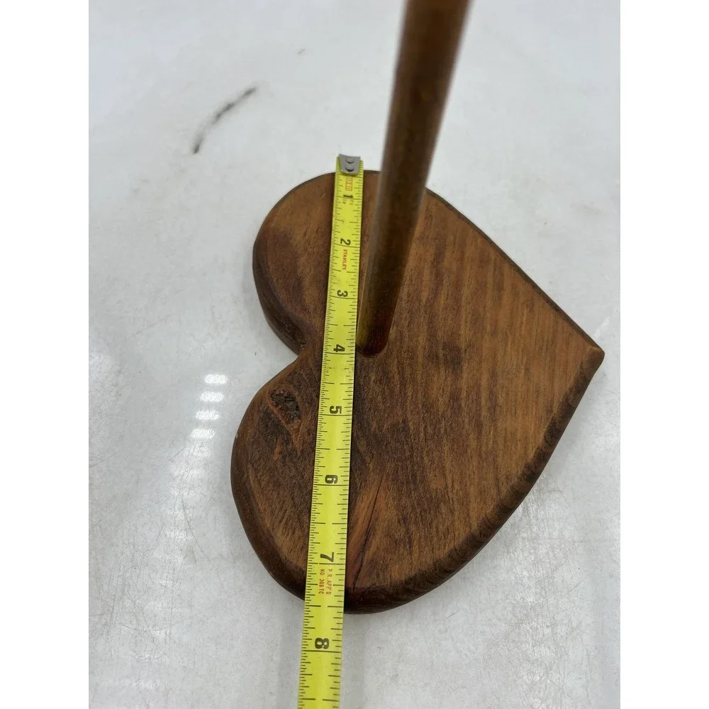 Handmade Wooden Heart Jewelry Display Stand Holder Rustic Decor 12 Inch Tall